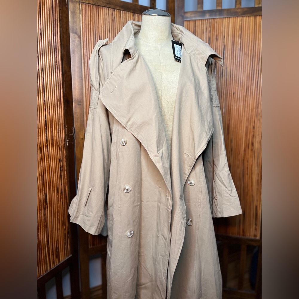 Oversize nastygal trench coat, small, belted, stone